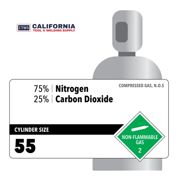 75% Nitrogen, 25% Carbon Dioxide Beer Mix Customer Owned