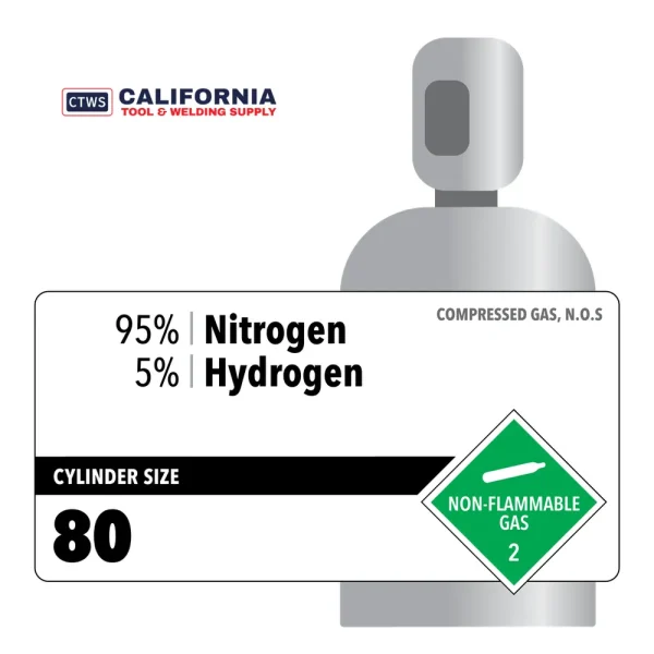 95% Nitrogen, 5% Hydrogen, 80, Industrial, 80 lb Customer Owned