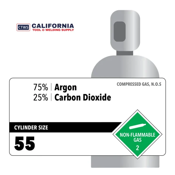 75% Argon, 25% Carbon Dioxide, 55 Customer Owned