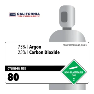 75% Argon, 25% Carbon Dioxide, 80 Customer Owned