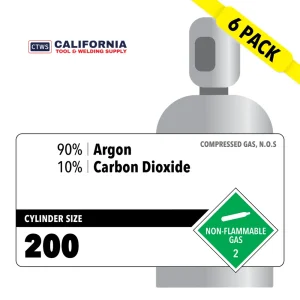 90% Argon, 10% Carbon Dioxide, 200 6 Pack Rental
