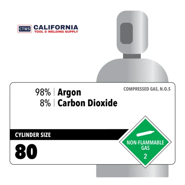 98% Argon, 8% Carbon Dioxide Customer Owned