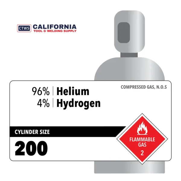 96% Helium, 4% Hydrogen, Industrial Rental