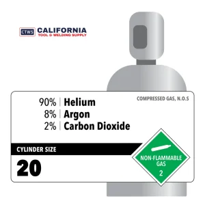 90% Helium, 8% Argon, 2% Carbon Dioxide, 20 Customer Owned