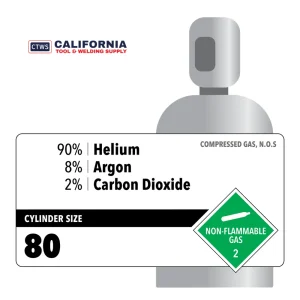90% Helium, 8% Argon, 2% Carbon Dioxide, Industrial Customer Owned