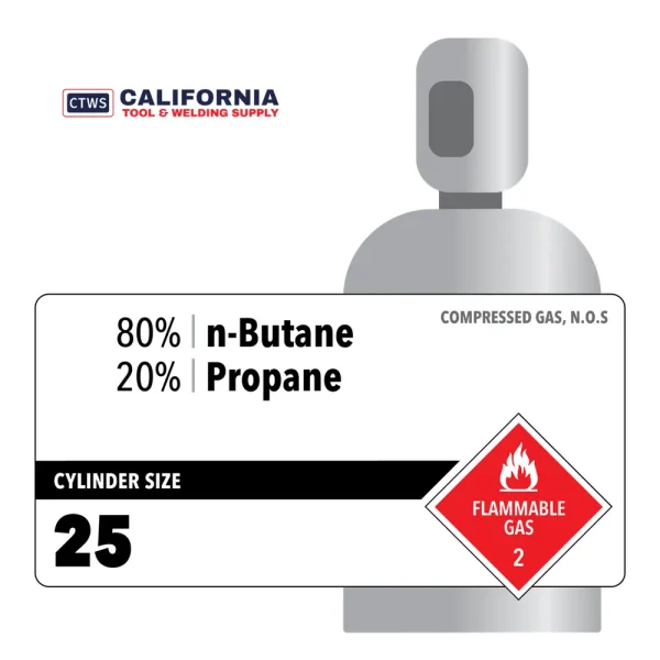 80% n-Butane, 20% Propane,Industrial, 25 gal
