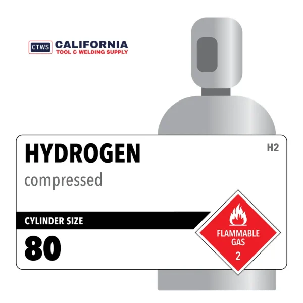 Hydrogen, 80, 5.0, Ultra High Purity, 99.999% Rental