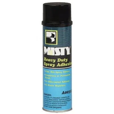 Misty 019-1002035 Misty Heavy-Duty Adhesive Spray, 12 oz Aerosol Can (12 Cans)