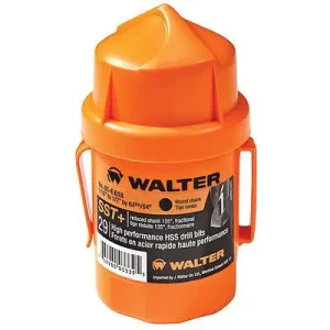 Walter 01E618 29-Piece Round Shank Jobber’s Length SST+ Drill Bit Set, Orange