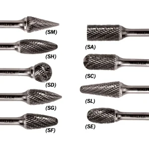 Walter 01V003 Tungsten Carbide Cylindrical Burr, 1/4″ Shank Dia., 3/8″ Dia. x 3/4″ Length, SA-3: Aluminum (1 Burr)