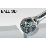 Walter 01V026 Tungsten Carbide Ball Burr, 1/4″ Shank Dia., 1/2″ Dia. x 7/16″ Length, SD-5 (1 Burr)
