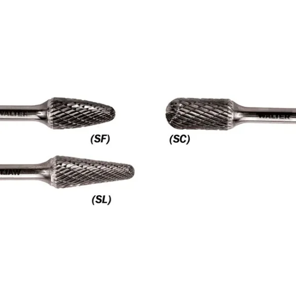 Walter 01V034 Tungsten Carbide Tree Burr, 1/4″ Shank Dia., 1/2″ Dia. x 1″ Length, SF-5 (1 Burr)