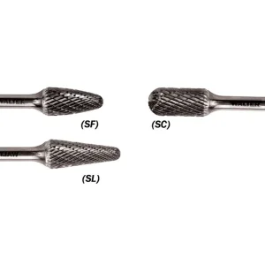 Walter 01V035 Tungsten Carbide Cone Burr, 1/4″ Shank Dia., 1/2″ Dia. x 1 1/8″ Length, SL-4 (1 Burr)