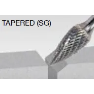 Walter 01V646 Tungsten Carbide Tapered Burr, 1/4″ Shank Dia. x 6″ Shank Length, 3/8″ Dia. x 3/4″ Length, SG-3 (1 Burr)