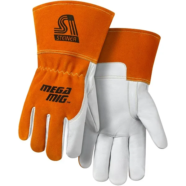 Steiner Premium Heavyweight Grain Goatskin With Split Cowhide Back MIG Welding Gloves 0232