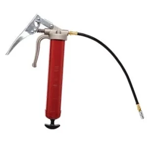Alemite 555-E Heavy Duty Grease Guns, 16 oz, 7,500 psi, Hose/Coupler, Grease, Pistol Grip Gun (1 EA)