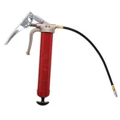 Alemite 555-E Heavy Duty Grease Guns, 16 oz, 7,500 psi, Hose/Coupler, Grease, Pistol Grip Gun (1 EA)