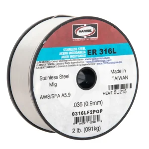 HARRIS® 0316LF2 316L .035″ X 2# SPOOL STAINLESS STEEL SOLID MIG WIRE (GMAW)