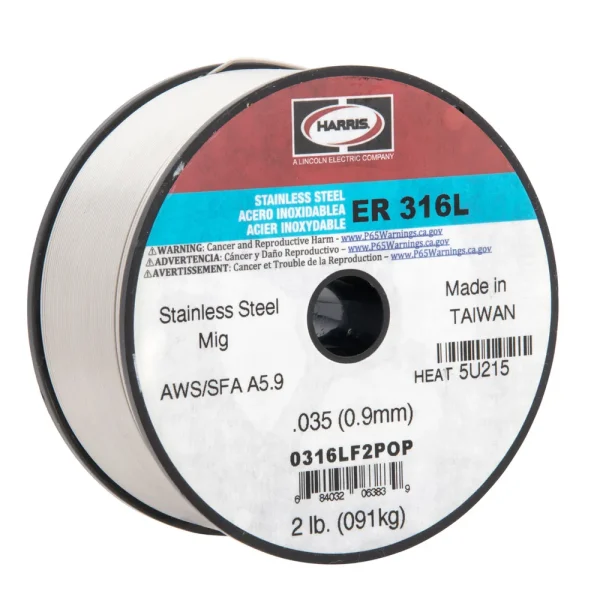 HARRIS® 0316LF2 316L .035″ X 2# SPOOL STAINLESS STEEL SOLID MIG WIRE (GMAW)