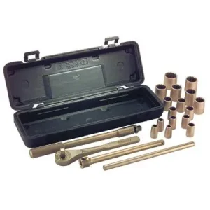 Ampco Safety Tools W-260 21 Piece Socket Sets, 1/2 in, 6 Point (1 Set)