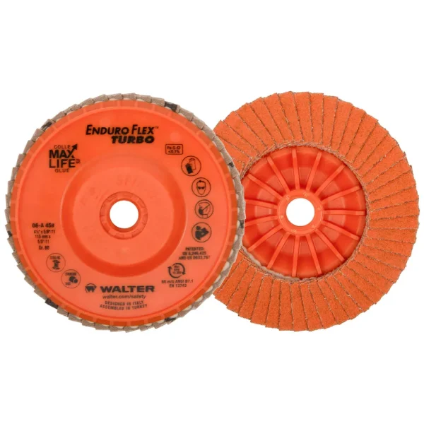 WALTER 06A458 ENDURO-FLEX™ Turbo Blending Disc/FLAP DISC 4-1/2″ X 5/8″-11 GR80, 10/BOX