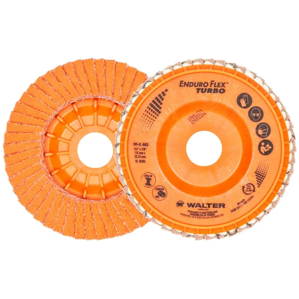 WALTER 06A462 ENDURO-FLEX™ Turbo Blending Disc/FLAP DISC 4-1/2″ X 7/8″ GR36/60, 10/BOX