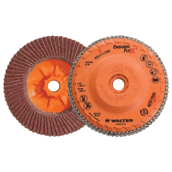 Walter 06B454 4.5″ 40 Grit Spin-On Enduro-Flex Flap Disc