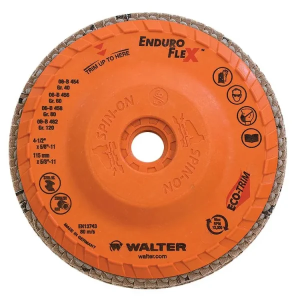 Walter 06B462 4.5″ x 5/8″-11″ 120 Grit Enduro-Flex Flap Disc