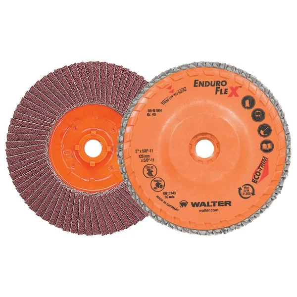 Walter 06B504 5″ 40 Grit Spin-On Enduro-Flex Flap Disc