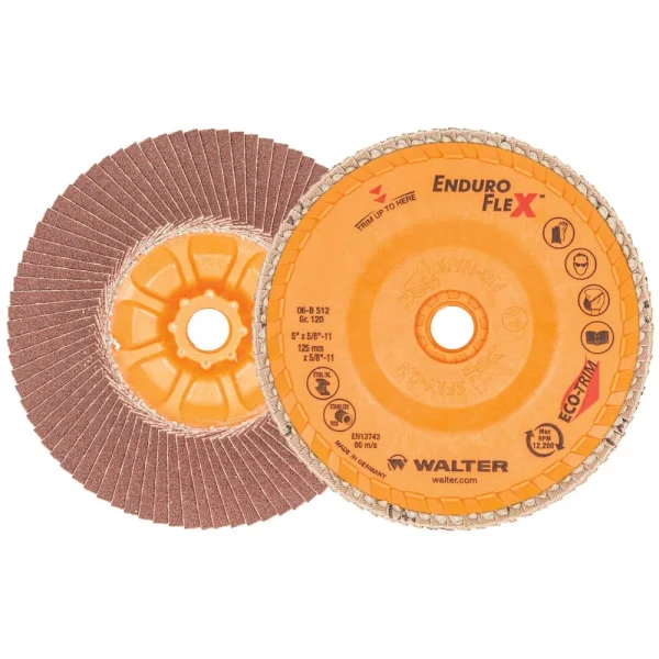 Walter 06B512 5″ 120 Grit Spin-On Enduro-Flex Flap Disc