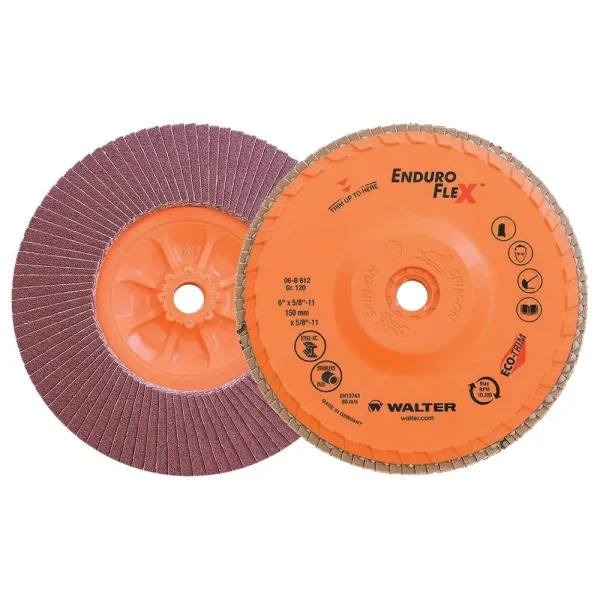 Walter 06B612 6″ 120 Grit Spin-On Enduro-Flex Flap Disc