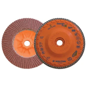 Walter 06F458 4.5″ 80 Grit Spin-On Enduro-Flex Stainless Flap Disc