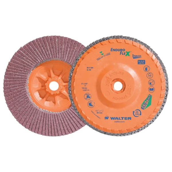 Walter 06F606 6″ 60 Grit Spin-On Enduro Flex Stainless Flap Disc