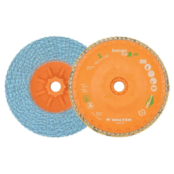 Walter 06U458 4.5″ 80 Grit Spin-On Enduro-Flex Aluminum Flap Disc