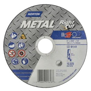 Norton 125 mm x 1 mm x 7/8 In. Metal RightCut Cut-Off Wheel 60 Q T01/41 25 Count