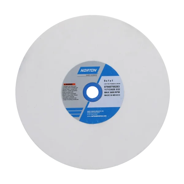 Norton 8 x 1 x 1 In. Premium Alundum Bench and Pedestal Wheel 150 J VBE T01 1 Count