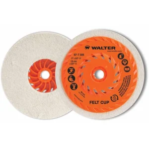 Walter 07T505 5″ x 1/2″ x 5/8″ Felt Cup Disc