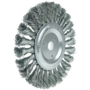 Weiler 08105 6″ Standard Twist Knot Wire Wheel, .023″ Steel Fill, 5/8″-1/2″ Arbor Hole, 10/BOX