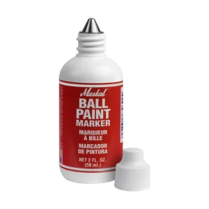 MARKAL 84622 BALL PAINT MARKER RED 1/8″TIP, NON-DRIP PAINT, 2OZ., 12/BOX