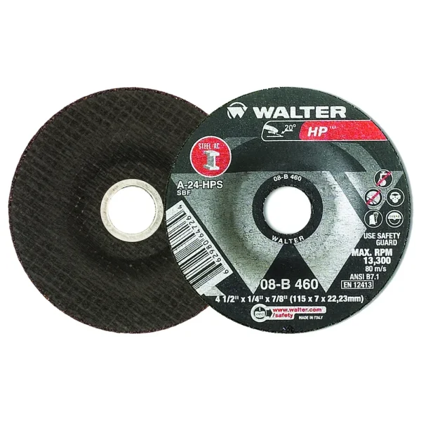 WALTER 08B460 HP GRINDING WHEEL 4-1/2″ X 1/4″ X 7/8″, 25/BOX