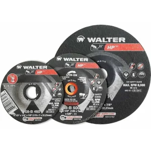Walter 08B505 5″ x 1/4″ Metal Spin-On HP Type-27 Grinding Wheel