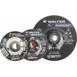 Walter 08F502 5″ x 1/8″ Stainless Metal Spin-On Grinding Wheel