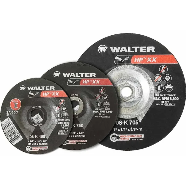 Walter 08K450 4.5″ x 1/4″ Type-27 HP XX Spin-On Grinding Wheel