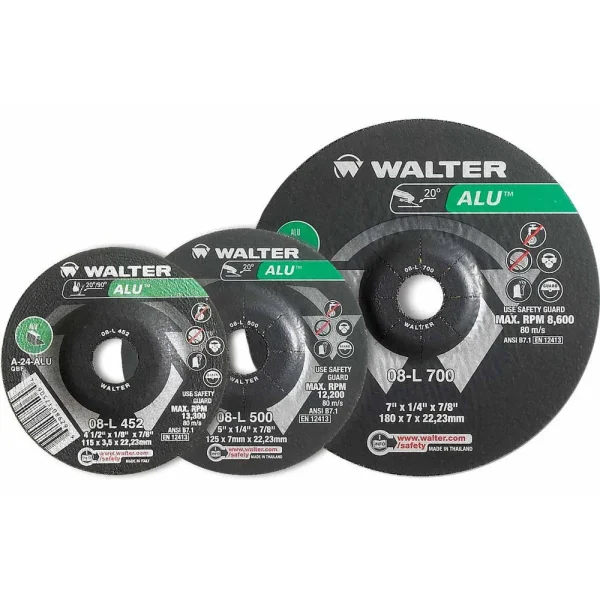 Walter 08L455 4.5″ x 1/4″ Alu Metal Spin-On Grinding Wheel