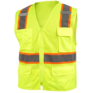 Revco Safety Vest Lime 2XL Ansi Class 2 7-Pocket Hi Vis |VS2035-LM-2XL