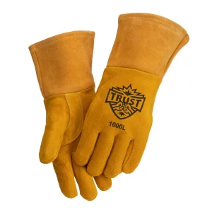 TRUST 1000M PREMIUM MIG WELDING GLOVES MEDIUM, DEERSKIN, 4″ CUFF, FOAM LINED, 6/PACK