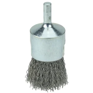 Weiler 10011 1″ Crimped Wire End Brush, .014″ Steel Fill, 10/BOX