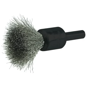 Weiler 10013 Crimped Wire End Brush 1/2″, .006″ Stainless Steel Fill, 10/BOX