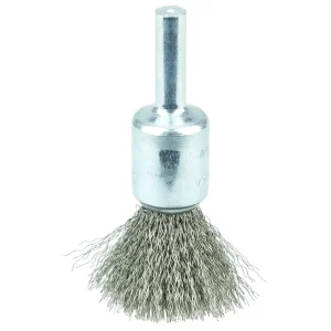 Weiler 10014 1/2″ Crimped Wire End Brush, .0104″ Stainless Steel Fill, 10/BOX