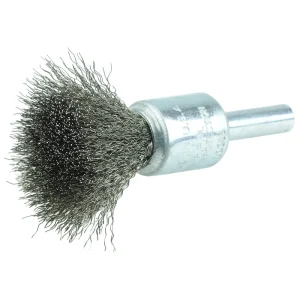 Weiler 10014 1/2″ Crimped Wire End Brush, .0104″ Stainless Steel Fill, 10/BOX
